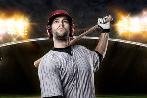 Baseball Player on a baseball Stadium.