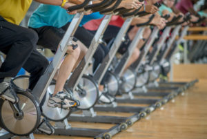 spinning class exercise bicycling